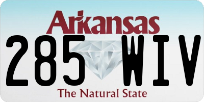 AR license plate 285WIV
