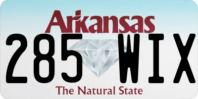 AR license plate 285WIX