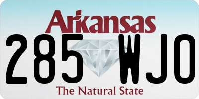 AR license plate 285WJO