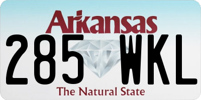 AR license plate 285WKL