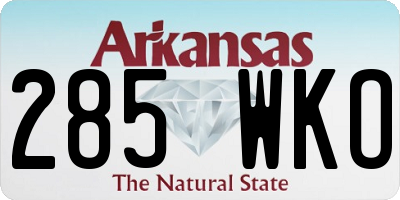 AR license plate 285WKO