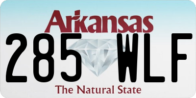AR license plate 285WLF