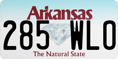 AR license plate 285WLO