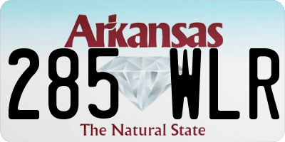 AR license plate 285WLR