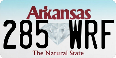 AR license plate 285WRF