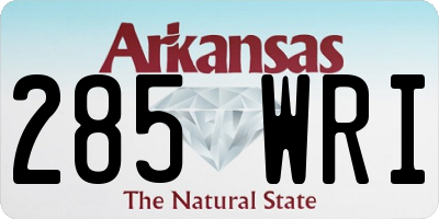 AR license plate 285WRI