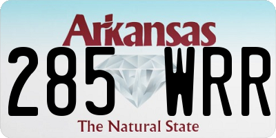 AR license plate 285WRR