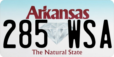 AR license plate 285WSA