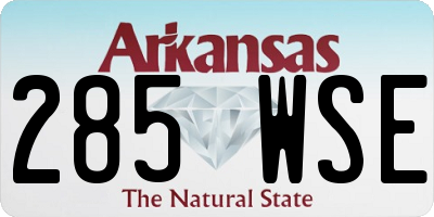 AR license plate 285WSE
