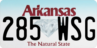 AR license plate 285WSG