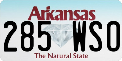 AR license plate 285WSO