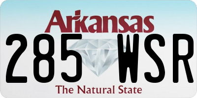 AR license plate 285WSR