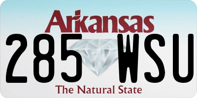 AR license plate 285WSU