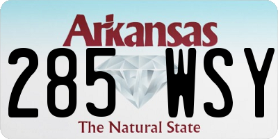AR license plate 285WSY