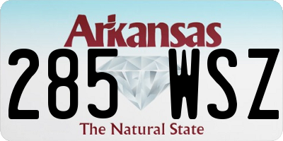 AR license plate 285WSZ