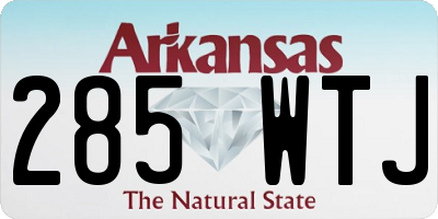 AR license plate 285WTJ