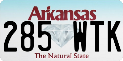 AR license plate 285WTK