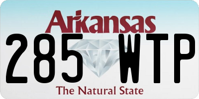 AR license plate 285WTP