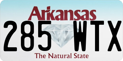 AR license plate 285WTX