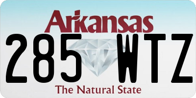 AR license plate 285WTZ