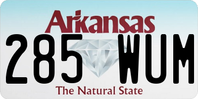 AR license plate 285WUM