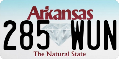 AR license plate 285WUN