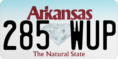 AR license plate 285WUP