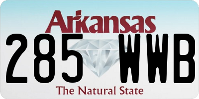 AR license plate 285WWB