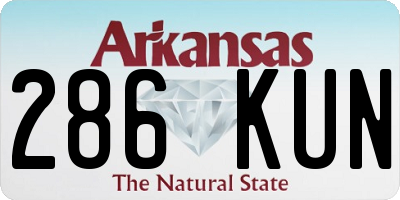 AR license plate 286KUN