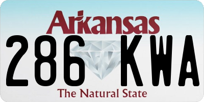 AR license plate 286KWA