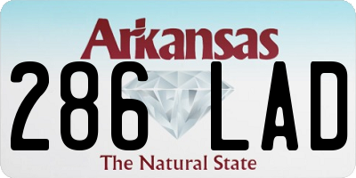 AR license plate 286LAD