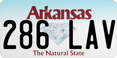 AR license plate 286LAV