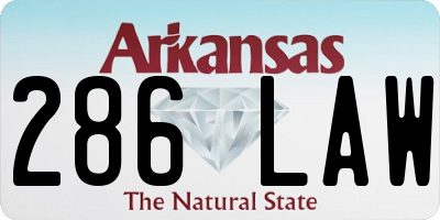 AR license plate 286LAW