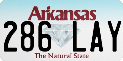 AR license plate 286LAY