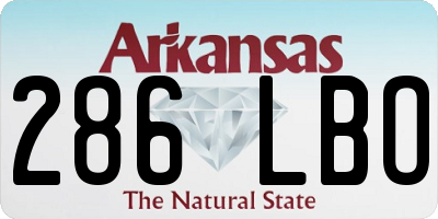 AR license plate 286LBO