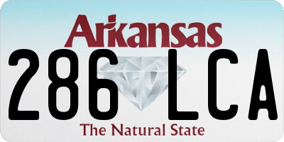 AR license plate 286LCA