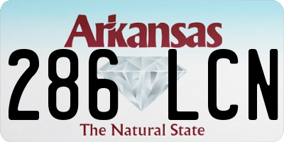 AR license plate 286LCN