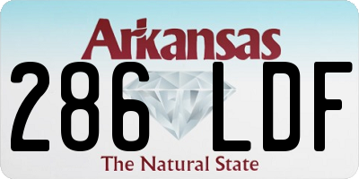 AR license plate 286LDF