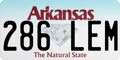 AR license plate 286LEM