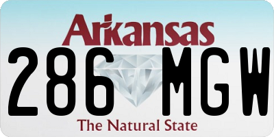 AR license plate 286MGW