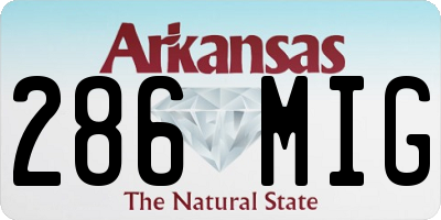 AR license plate 286MIG