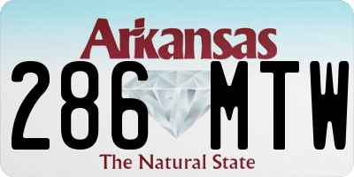 AR license plate 286MTW