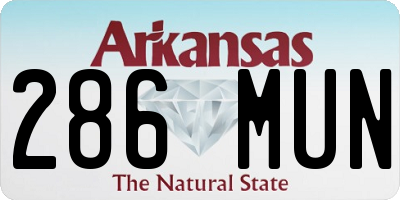 AR license plate 286MUN