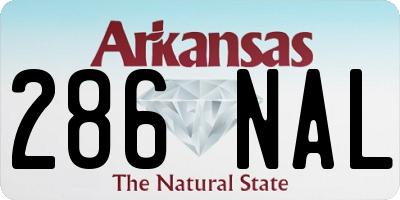 AR license plate 286NAL