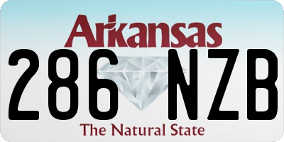 AR license plate 286NZB