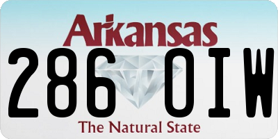 AR license plate 286OIW