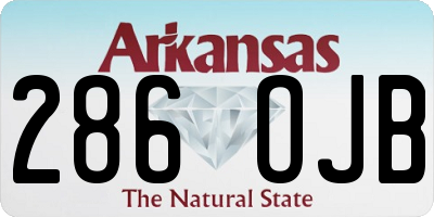AR license plate 286OJB