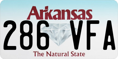 AR license plate 286VFA