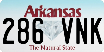 AR license plate 286VNK