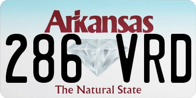 AR license plate 286VRD